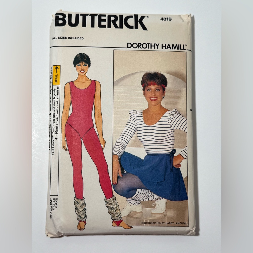 Vintage Butterick 4819 Dorothy Hamill Activewear Sewing Pattern